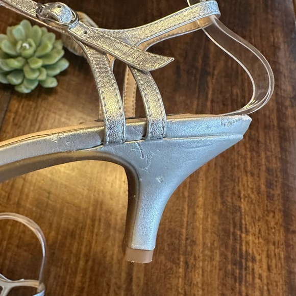 Alex Marie | Silver Metallic Strappy Heeled Sandals - Picture 7 of 9
